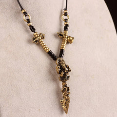 Renbeads Tibetan Ganesh Ganpati Elephant God of Wealth Dorje Vajra Spiritual Power Necklace Pendant