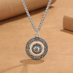 Good Luck Design Pattern Copper Rotatable Necklace Pendant