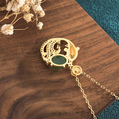 Green Chalcedony Koi Fish Strength Necklace Pendant