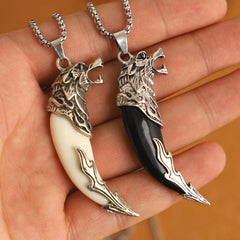 Imitation Wolf Tooth Titanium Steel Balance Necklace Pendant