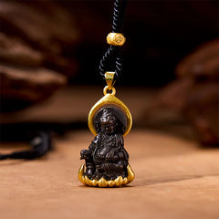 Tibetan Yellow God of Wealth Buddha Serenity Necklace Pendant