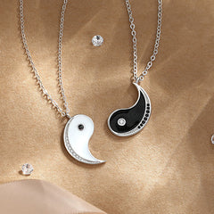 925 Sterling Silver Yin Yang Symbol Harmony Necklace Pendant