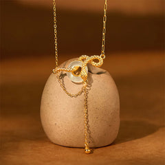 Chalcedony Peace Buckle 925 Sterling Silver Snake Year Harmony Necklace Pendant