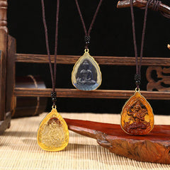 Renbeads Tibetan Buddha Liuli Crystal Serenity Necklace Pendant