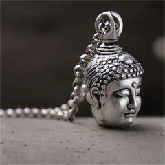 999 Sterling Silver Buddha Serenity Necklace Pendant
