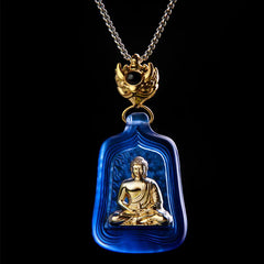 Tibetan Medicine Buddha Liuli Crystal Necklace Pendant