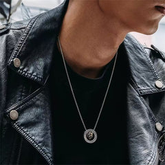 Double Ring PiXiu Peace Buckle Wealth Rotatable Necklace Pendant