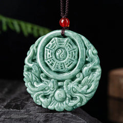 Dragon Jade Yin Yang Balance Necklace String Pendant