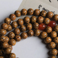 108 Mala Beads Bodhi Seed Red Agate Auspiciousness Bracelet