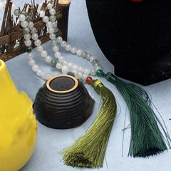 108 Mala Beads Natural Jade Tassel Luck Bracelet