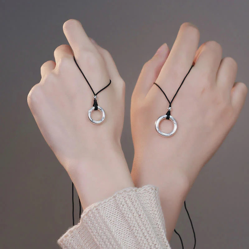 999 Sterling Silver Peace Buckle Protection Necklace Pendant