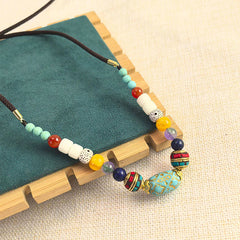 Tibetan Handmade Turquoise Beads Balance Necklace Pendant