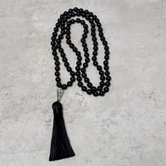 108 Mala Black Onyx Beads Yoga Meditation Prayer Beads Necklace