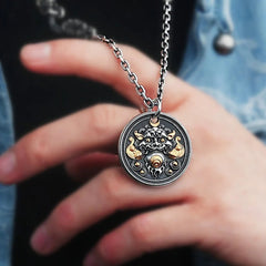 Tibetan Kirtimukha Amulet Healing Necklace Pendant