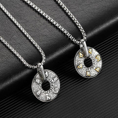 Tibetan Om Mani Padme Hum Peace Buckle Creative Necklace Pendant