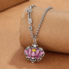 Renbeads Tibet Copper Lotus Luck New Begining Necklace Pendant