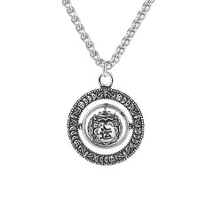 Good Luck Design Pattern Copper Rotatable Necklace Pendant