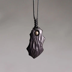 Ebony Wood Irregular Shape Copper Bead Necklace Pendant