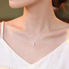 Chalcedony 925 Sterling Silver Lotus Flower Fu Character Peace Buckle Necklace Pendant