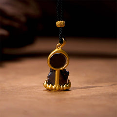 Tibetan Yellow God of Wealth Buddha Serenity Necklace Pendant
