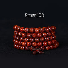 Renbeads Tibetan Small Leaf Red Sandalwood Balance Bracelet