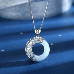 925 Sterling Silver 12 Zodiac Constellations Cat's Eye Love Support Necklace Pendant