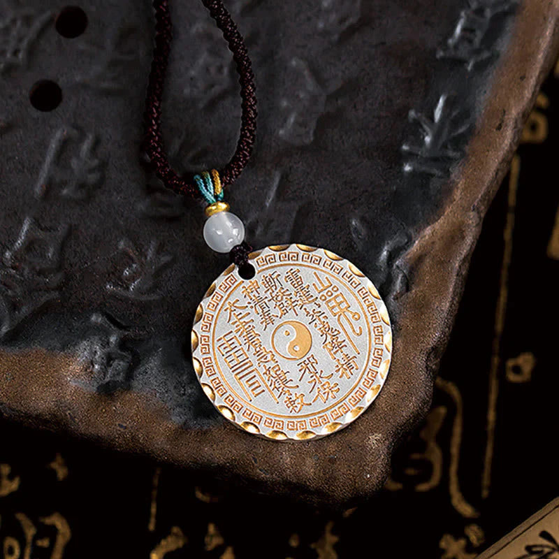 Mountain Ghost, Yin Yang, and Bagua Design Copper Harmony Necklace Pendant