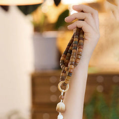 Renbeads 108 Mala Beads Bodhi Seed Buddha Hand Lotus Engraved Harmony Bracelet