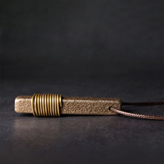 Vintage Textured Design Copper Wealth Necklace Pendant