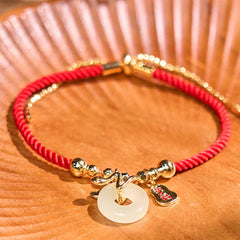Lucky The Year of The Snake 2025 Jade Red String Protection Set