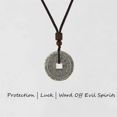 Bagua Yin Yang Copper Coin Star Balance Energy Necklace Pendant