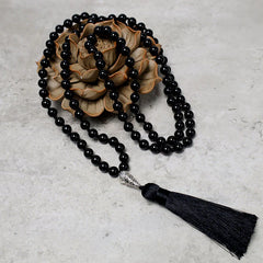 108 Mala Black Onyx Beads Yoga Meditation Prayer Beads Necklace