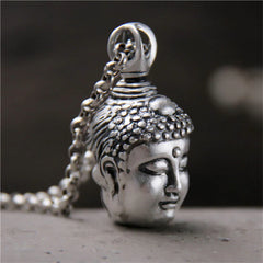 999 Sterling Silver Buddha Serenity Necklace Pendant
