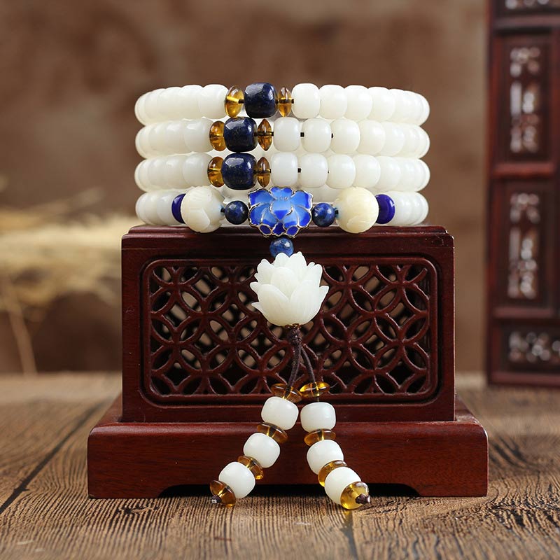 Tibetan Mala White Bodhi Seed Peace Bracelet