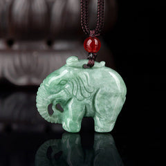 Elephant Jade Luck and Strength Necklace Pendant