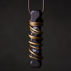 Tibet Ebony Wood Copper Balance Peace Necklace Pendant