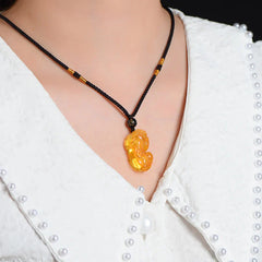 FengShui Citrine PiXiu Wealth Necklace Pendant