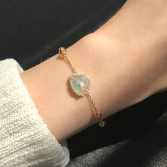 Laughing Buddha Jade Abundance Chain Bracelet