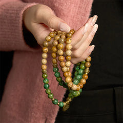 108 Mala Beads Natural Stone Picture Jasper Turquoise Lotus Bracelet