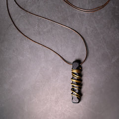 Tibet Ebony Wood Copper Balance Peace Necklace Pendant