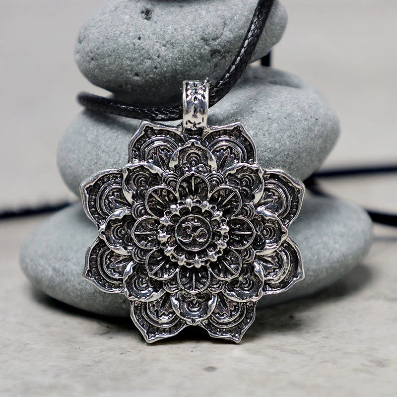 Tibetan Lotus Blessing Necklace Pendant
