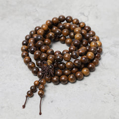 108 Mala Beads Bracelet for Prayer and Meditation, Elastic Sandalwood
