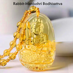 Citrine Guardian Buddha Serenity Pendant Necklace (Extra 40% Off | USE CODE: FS40)