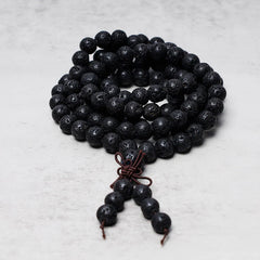 108 Natural Lava Rock Beads Prayer Mala Bracelet Necklace