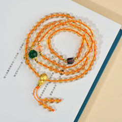 108 Mala Beads Citrine Happiness Bracelet