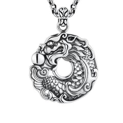 Renbeads Koi Fish Dragon Peace Buckle Wealth Necklace Pendant