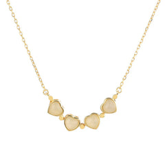 925 Sterling Silver Four Leaf Clover White Jade Red Agate Necklace Pendant