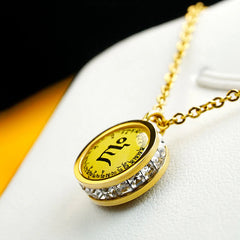 Tibetan Yellow God of Wealth Green Tara Buddha Serenity Titanium Steel Necklace Pendant