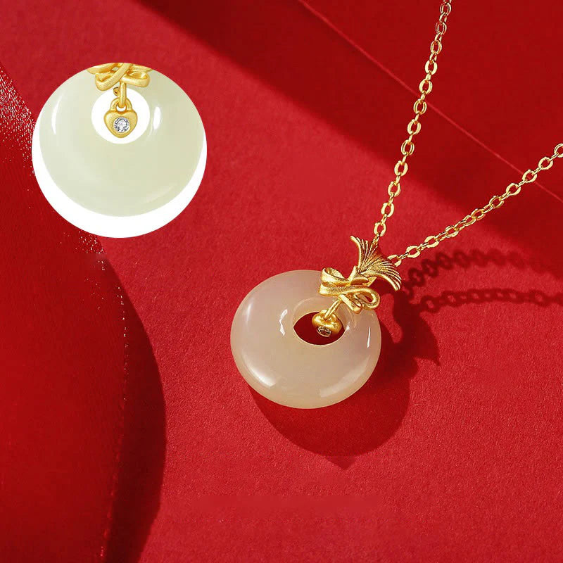 925 Sterling Silver Natural Hetian Jade Carnation Flower Prosperity Necklace Pendant