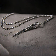 925 Sterling Silver Year of the Dragon Design Dorje Vajra Protection Necklace Pendant